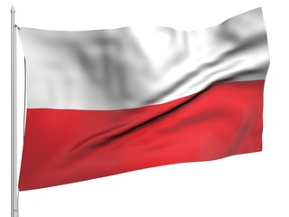 Flying Flag of Poland - All Countries