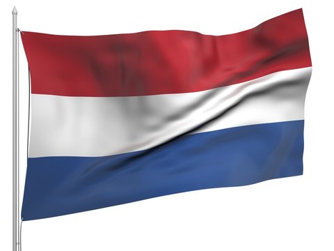 Flying Flag of Netherlands - All Countries