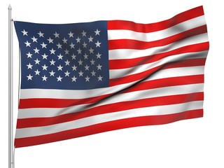 Flying Flag of United States - All Countries