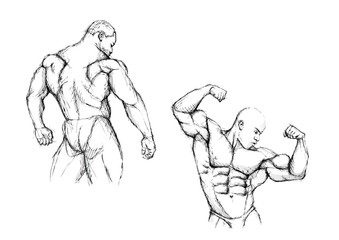 sketching of the bodybuilding