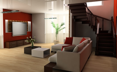 Stair in a drawing room