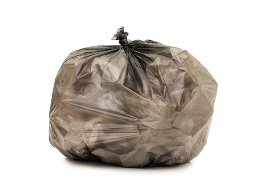 Bag with garbage isolated on the white background