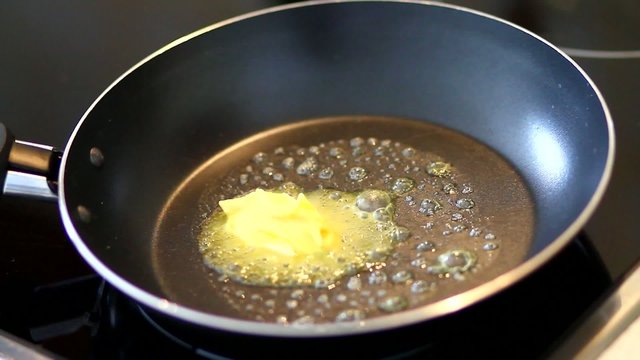 Butter on frying pan