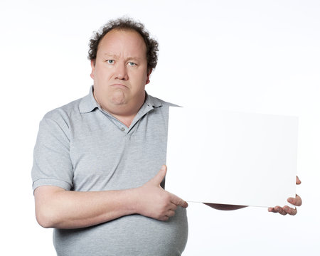 homme pr&eacute;sentation encart publicitaire d&eacute;ception