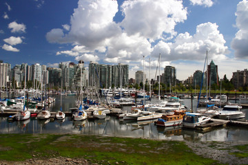 Vancouver downtown boathouse near stanley park.