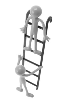 Miniature Figures on Ladder