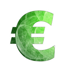 Euro symbol with abstract design