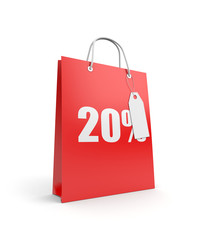 Shopping bag with label