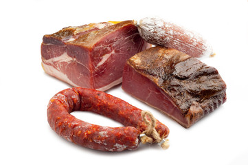 mix of parma ham speck and italian salami