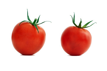 two red whole tomato