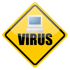 Warnschild Computervirus