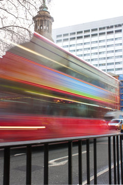 abstract red london bus