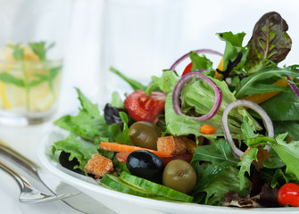 closeup of Fresh salad