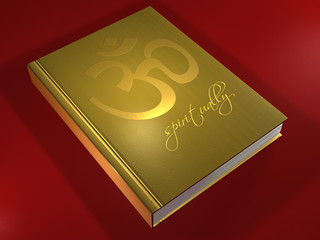 Om-Zeichen - Spiritually Schriftzug - goldenes Buch