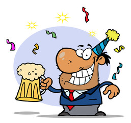 Naklejka premium Successful African American Businessman Celebrating