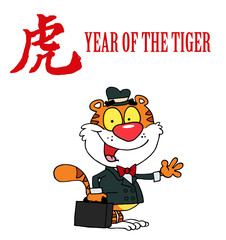 Obraz premium Business Tiger With A Year Of The Tiger