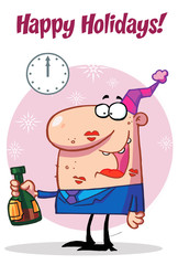 Happy Man Celebrating Happy Holidays