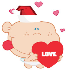 Romantic cupid with love heart