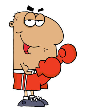 Hispanic Cartoon Boxer Man