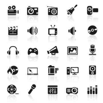set 11 - entertainment icons - black series