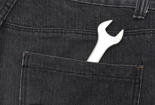 Texture jeans with work tools