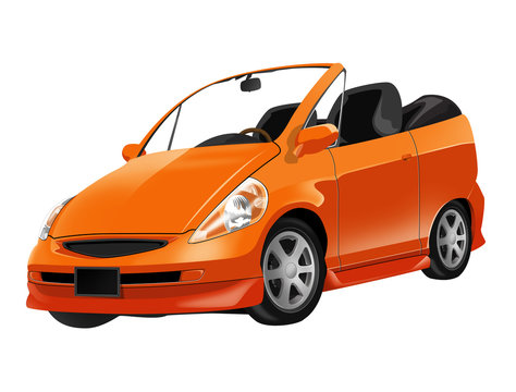 オレンジ-オープンカー