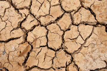 Broken soil in dry season