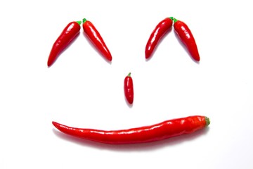 smile with hot red chili face