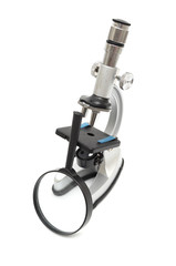 Microscope and magnify isolated on white background
