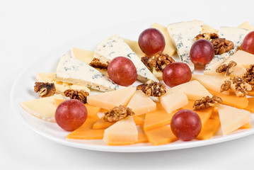 Cheese and grapes and nuts
