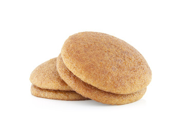 Four egg cakes over white background