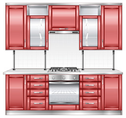 Fototapeta premium Red kitchen