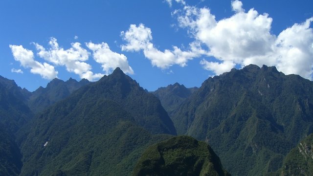 Time Lapse Movie surrounding mountains of Machu Picchu in Peru