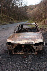 Obraz na płótnie Canvas Car wreck - burnt out