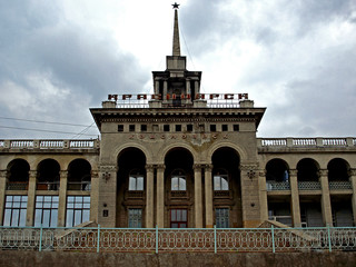Empfangsgebäude des Hafens in  Krasnojarsk am Jenissei