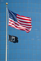 us flag and pow mia