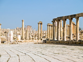 Fototapeta premium The Forum in Jerash, Jordan.