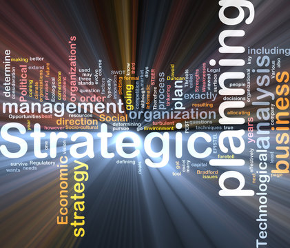 Strategic planning word cloud box package