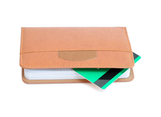 Notepad and credit card