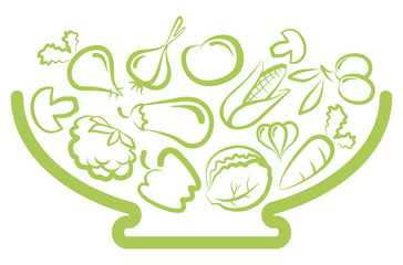 Fototapeta premium Plate with vegetables