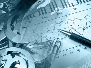 Mail signs and graph, collage