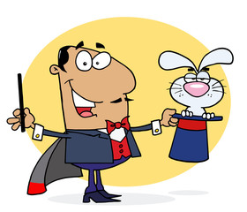 Happy Hispanic Magician