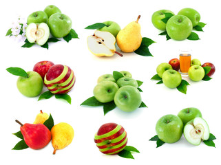 large page of fruits on white background