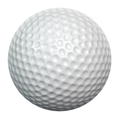 White golf ball including clipping path