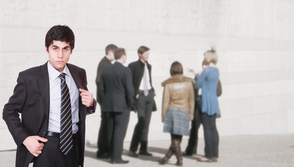 Business people having break