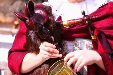 detail of bagpipes from South Bohemia