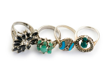 Jewellery ring isolated on the white background