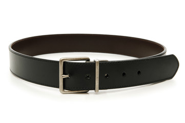 Leather belt isolated on the white background