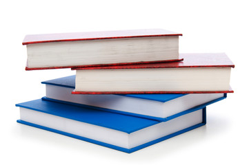 Stack of books isolated on the white background