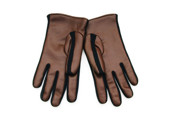 Leather gloves isolated on the white background